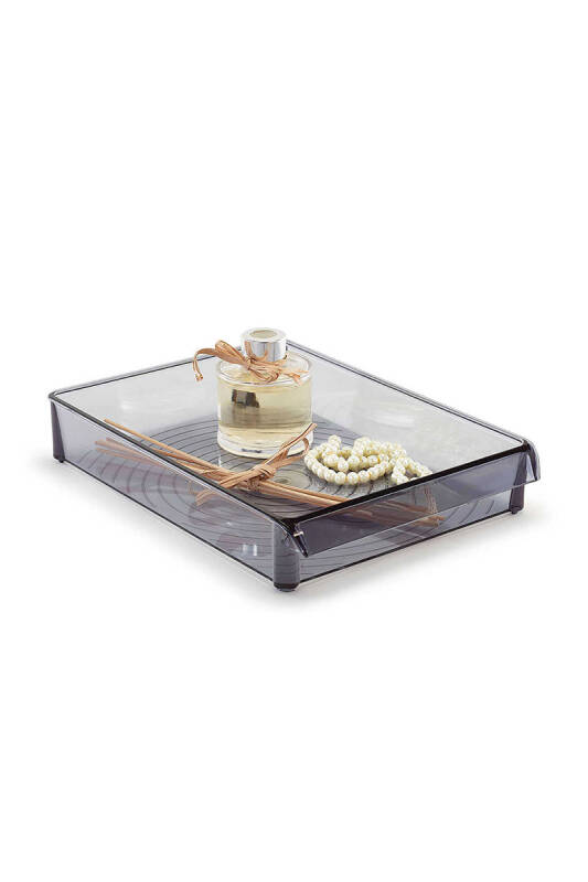 Buzdolabı Içi Organizer Dolap Içi Düzenleyici Raf 205*280*50 Mm Şeffaf Siyah - 5