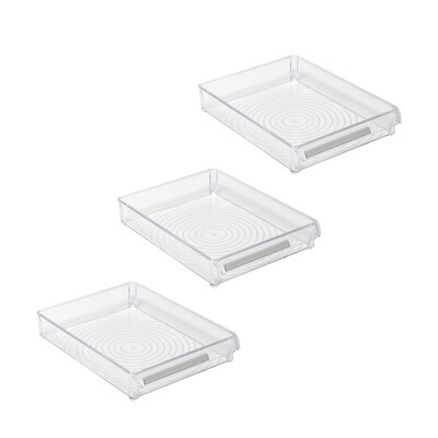 Buzdolabı Içi Organizer Dolap Içi Düzenleyici Saklama Kabı 205*280*50 Mm Şeffaf 3Lü - 5