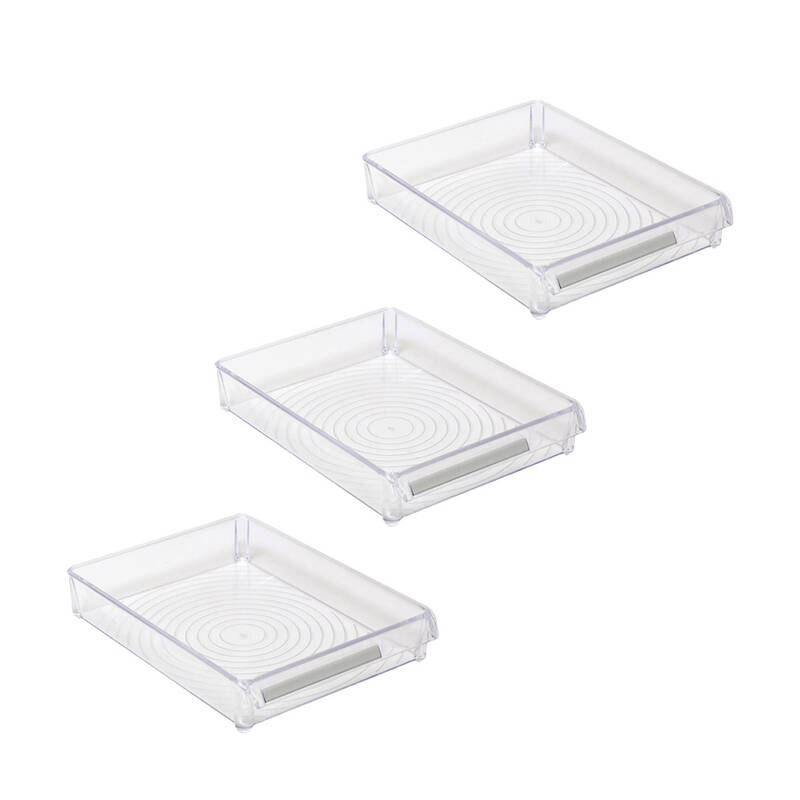 Buzdolabı Içi Organizer Dolap Içi Düzenleyici Saklama Kabı 205*280*50 Mm Şeffaf 3Lü - 4
