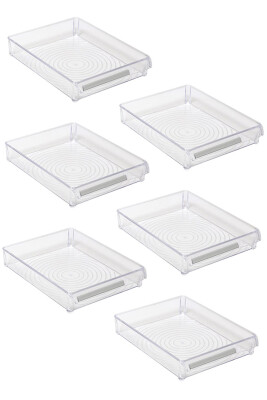 Buzdolabı Içi Organizer Dolap Içi Düzenleyici Saklama Kabı 205*280*50 Mm Şeffaf 6Lı - 1