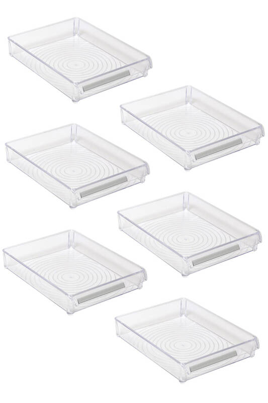 Buzdolabı Içi Organizer Dolap Içi Düzenleyici Saklama Kabı 205*280*50 Mm Şeffaf 6Lı - 1