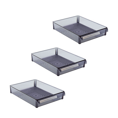 Buzdolabı Içi Organizer Dolap Içi Düzenleyici Saklama Kabı 205*280*50 Mm Şefaf Siyah 3Lü - Primanova