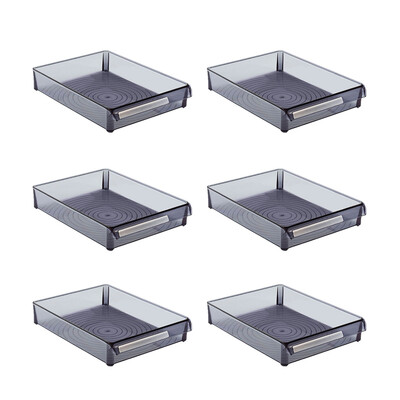 Buzdolabı Içi Organizer Dolap Içi Düzenleyici Saklama Kabı 205*280*50 Mm Şef.Siyah 6Lı - 5