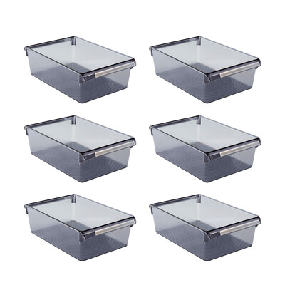 Buzdolabı Içi Organizer Dolap Içi Düzenleyici Saklama Kabı 325*205*100 Mm Şeffaf .Siyah 6 Lı - 3