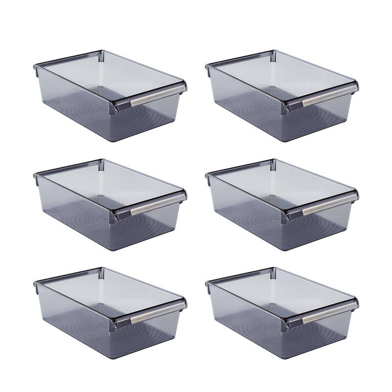 Buzdolabı Içi Organizer Dolap Içi Düzenleyici Saklama Kabı 325*205*100 Mm Şeffaf .Siyah 6 Lı - 3