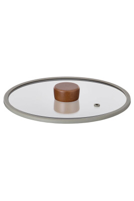 Fika 22Cm Düz Silikon Çerçeveli Cam Kapak Gri - 2