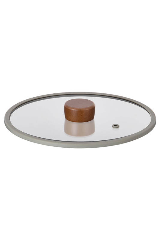 Fika 22Cm Düz Silikon Çerçeveli Cam Kapak Gri - 2