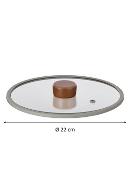 Fika 22Cm Düz Silikon Çerçeveli Cam Kapak Gri - 3