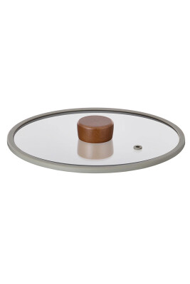 Fika 24Cm Düz Silikon Çerçeveli Cam Kapak Gri - 2