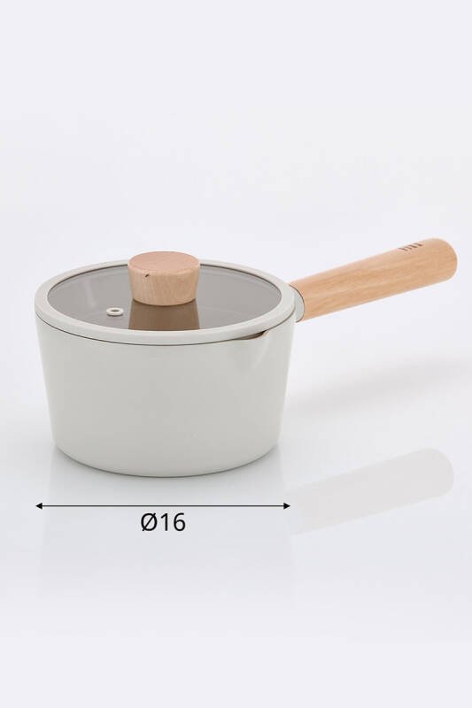 Fika Alüminyum Döküm Süt Tavası Cam Kapaklı 16 Cm, Bej - 2