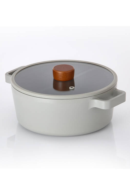 Fika Alüminyum Döküm Tencere Gri Cam Kapaklı 18 Cm - 3