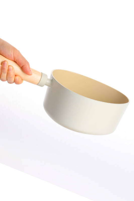 Fika Apex Seramik Kaplama İndüksiyonlu Sos Tenceresi 18 CM - Bej - 5