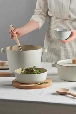 Fika Seramik Kaplama 9 Parça Tencere Ve Tava Seti - Bej - Neoflam (1)