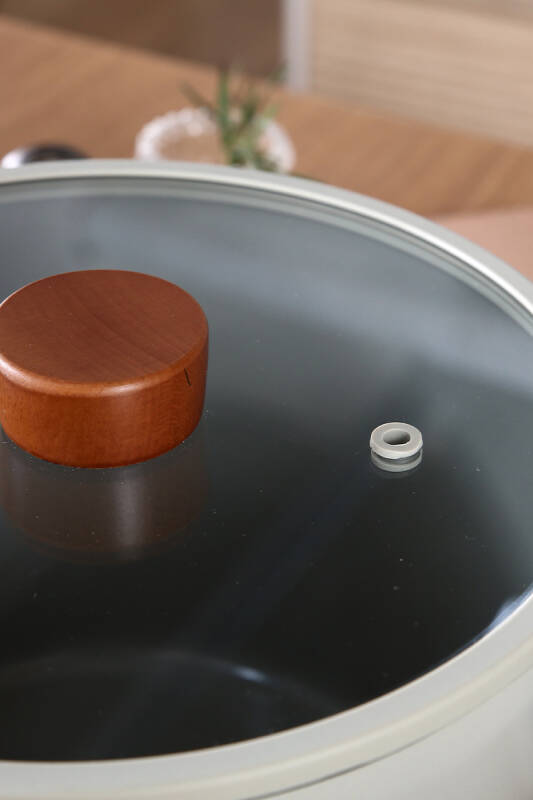 Fika Cam Kapaklı Alüminyum Döküm Derin Tencere 22 Cm Gri - 7