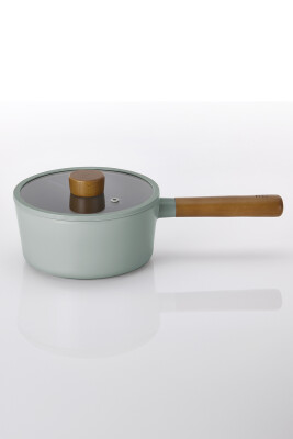 Fika Seramik Kaplama Cam Kapaklı Sos Tenceresi 18 CM - Gri - Neoflam