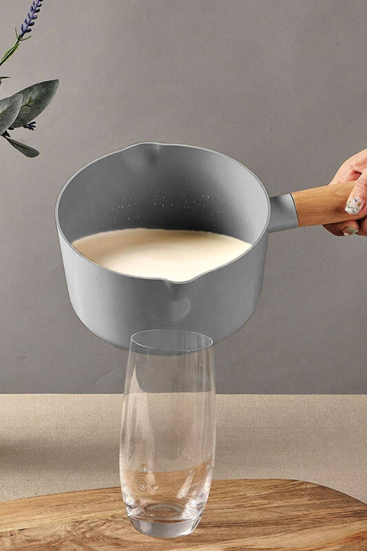 Fika Seramik Kaplama Cam Kapaklı Sos Tenceresi 18 CM - Gri - 2