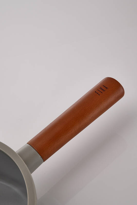 Fika Seramik Kaplama Cam Kapaklı Sos Tenceresi 18 CM - Gri - 5