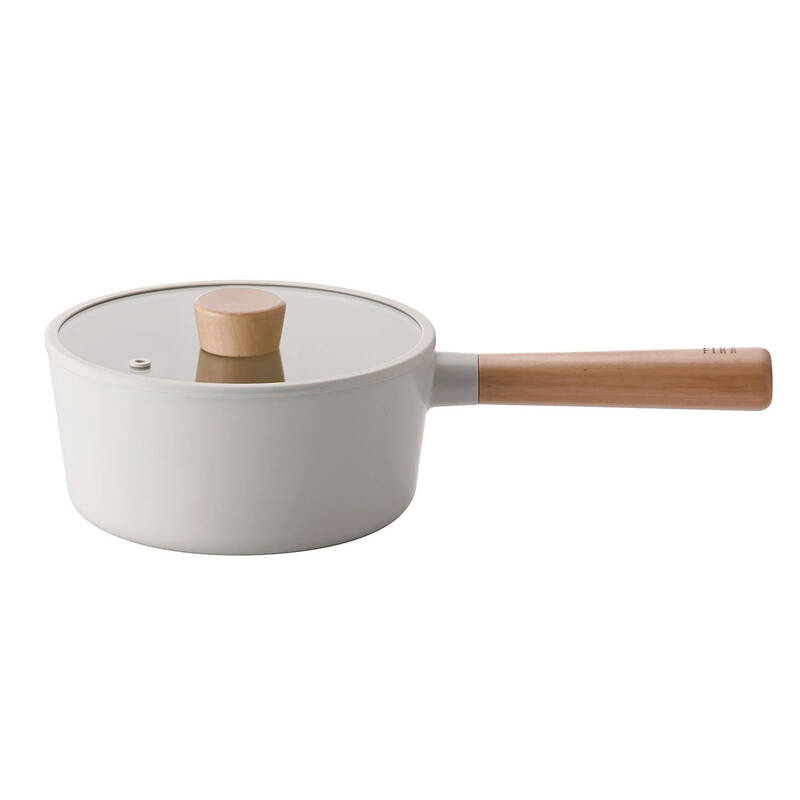 Fika Cam Kapaklı Alüminyum Döküm Sos Tenceresi 18 Cm, Bej - 5