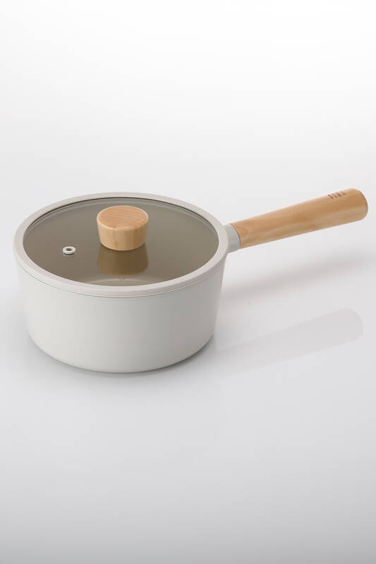 Fika Cam Kapaklı Alüminyum Döküm Sos Tenceresi 18 Cm, Bej - 5