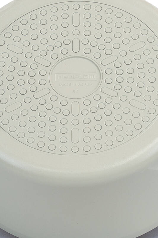 Fika Cam Kapaklı Alüminyum Döküm Tencere 22Cm, Bej - 2