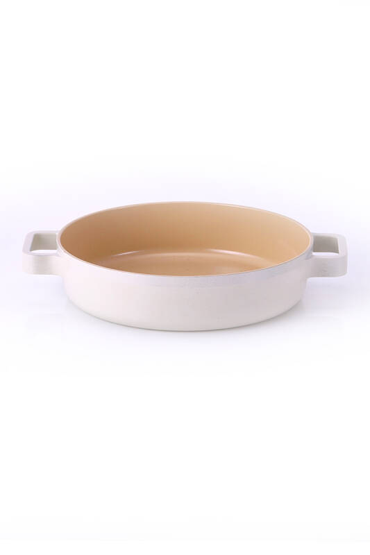 Fika Cam Kapaklı Alüminyum Sahan 22 CM - Bej - 1