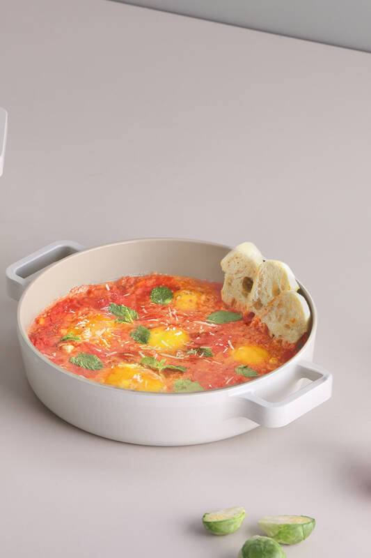 Fika Cam Kapaklı Alüminyum Sahan 22 CM - Bej - 2