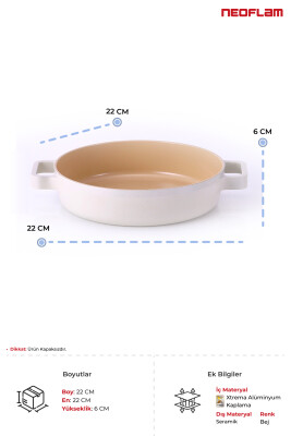 Fika Cam Kapaklı Alüminyum Sahan 22 CM - Bej - 3