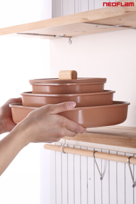 Fika Comfort Terracota Tencere ve Tava Seti 10 Parça - 5