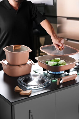 Fika Comfort Seramik Kaplama Terracota Tencere ve Tava Seti - 10 Parça - Neoflam
