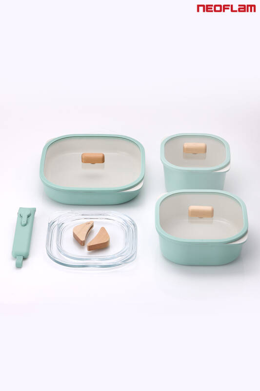 Fika Comfort Yeşil Tencere ve Tava Seti 10 Parça - 1