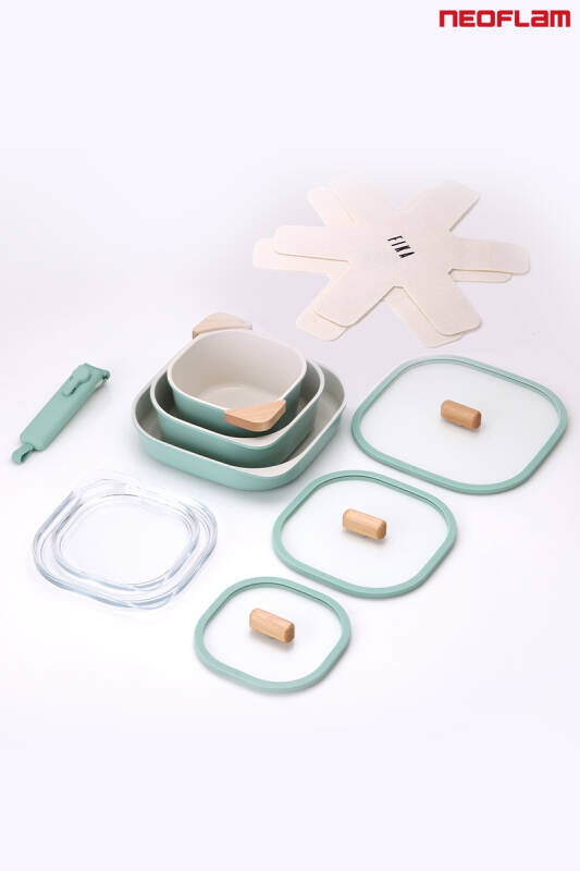 Fika Comfort Yeşil Tencere ve Tava Seti 10 Parça - 2