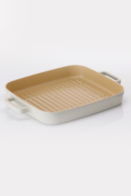 Fika Dikdörtgen Aluminyum Grill Tava 28 Cm, Bej - 5