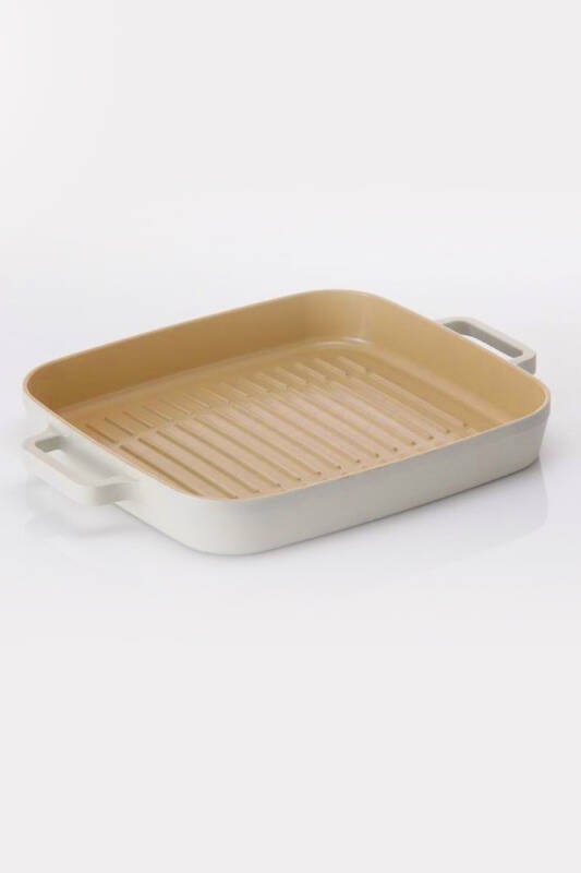Fika Dikdörtgen Aluminyum Grill Tava 28 Cm, Bej - 5