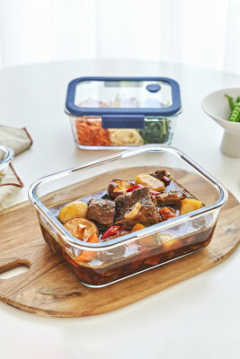 Fika Glace Vakumlu Cam Saklama Kabı 1900ML Mavi - 8