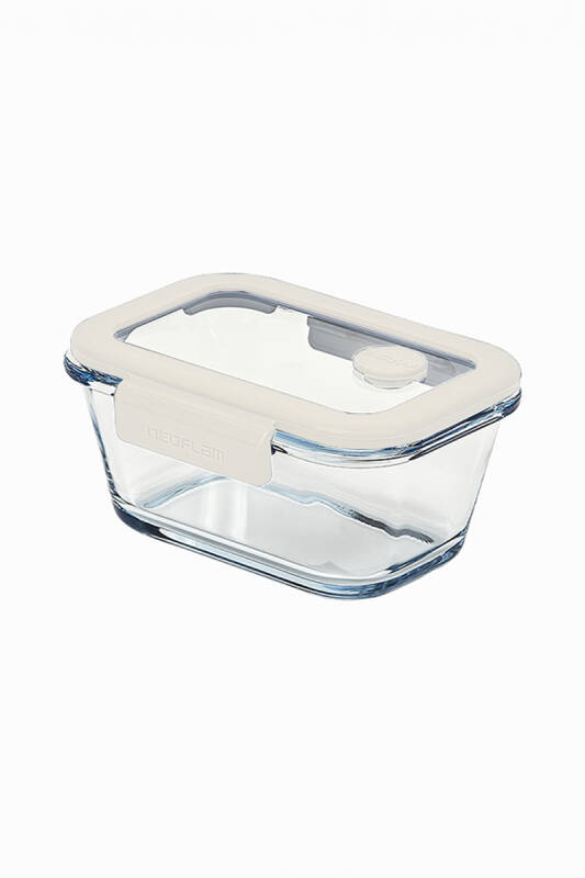 Fika Glace Vakumlu Cam Saklama Kabı 460ML Bej - 1