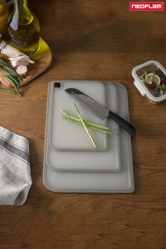 Fika Microban Kesme Tahtası Seti 3 Parça Gri - 2