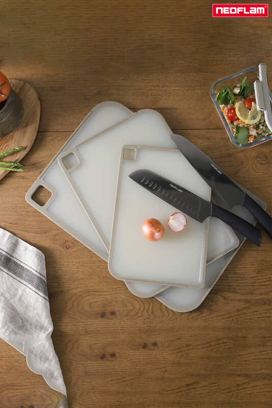 Fika Microban Kesme Tahtası Seti 3 Parça Gri - 3