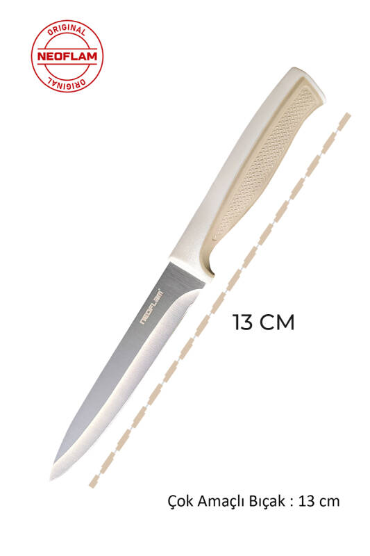 Fika Microban Çok Amaçlı Bıçak 13Cm, Bej - 3