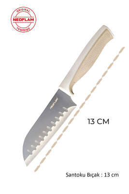 Fika Microban Santoku Bıçak 13Cm, Bej - 3