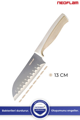Fika Microban Santoku Bıçak 13Cm, Bej - 3