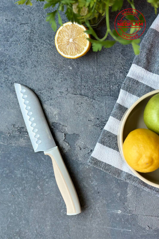 Fika Microban Santoku Bıçak 13Cm, Bej - 4
