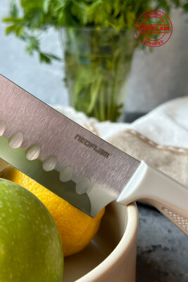 Fika Microban Santoku Bıçak 13Cm, Bej - 5