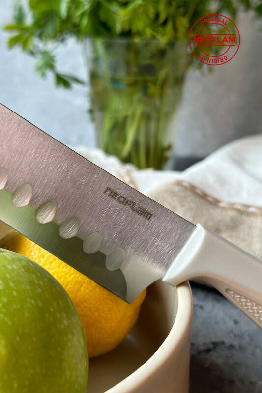Fika Microban Santoku Bıçak 13Cm, Bej - 5