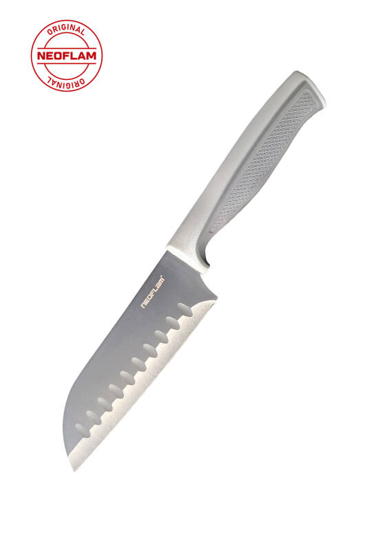 Fika Microban Santoku Bıçak 13 Cm, Gri - 1