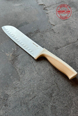 Fika Microban Santoku Bıçak 18 Cm, Bej - 6