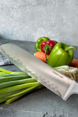 Fika Microban Santoku Bıçak 18Cm, Gri - Neoflam (1)