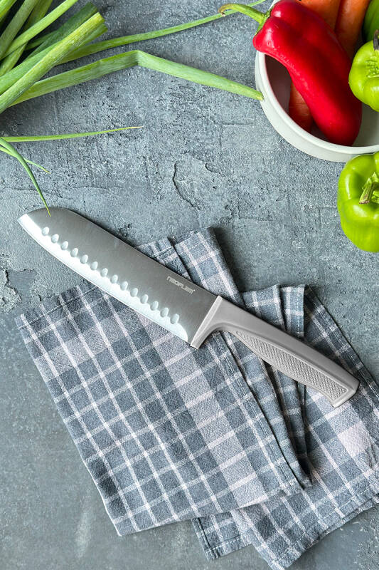 Fika Microban Santoku Bıçak 18Cm, Gri - 1