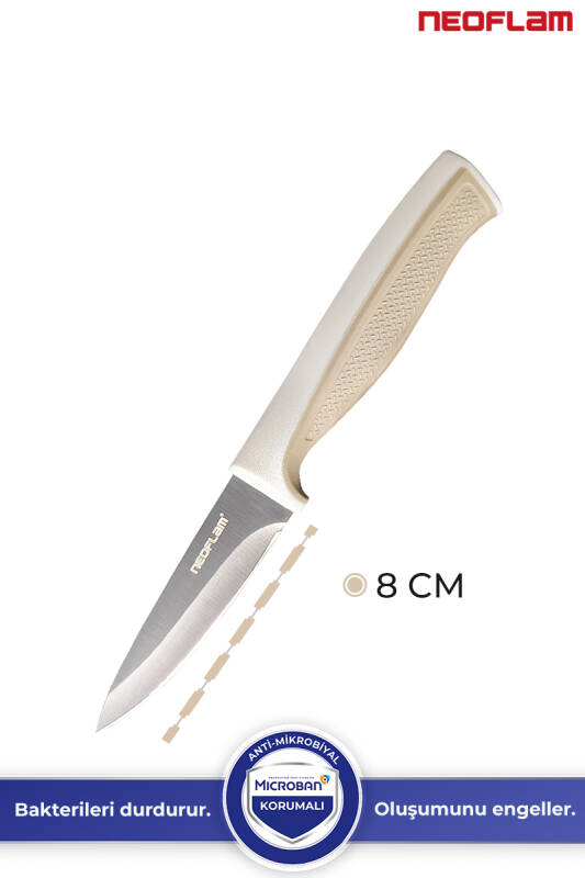 Fika Microban Soyma Bıçağı 8 Cm, Bej - 3