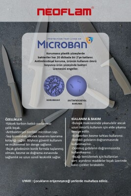 Fika Microban Soyma Bıçağı 8Cm, Gri - 6