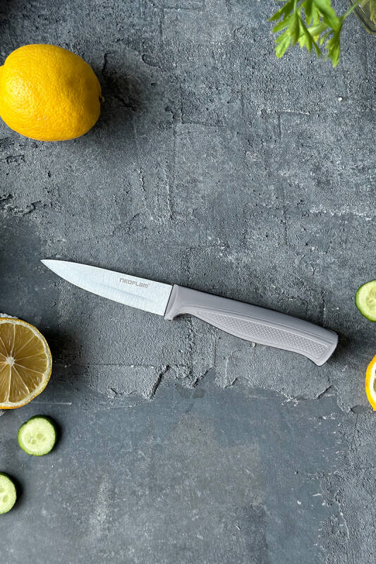 Fika Microban Soyma Bıçağı 8Cm, Gri - 2